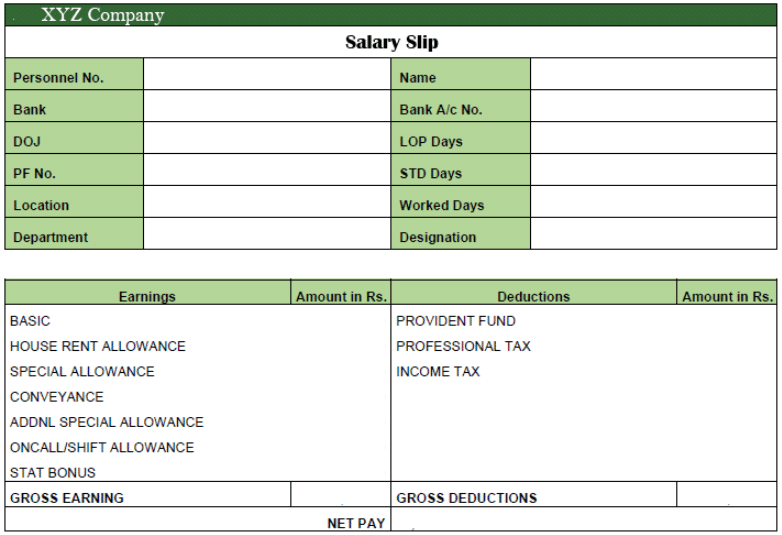 bhel employee salary slip